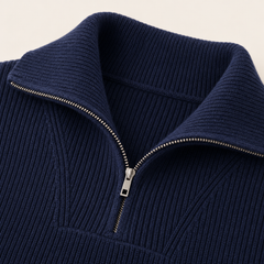 Maura Everyday Knit Jumper – Navy Blue – studio close-up