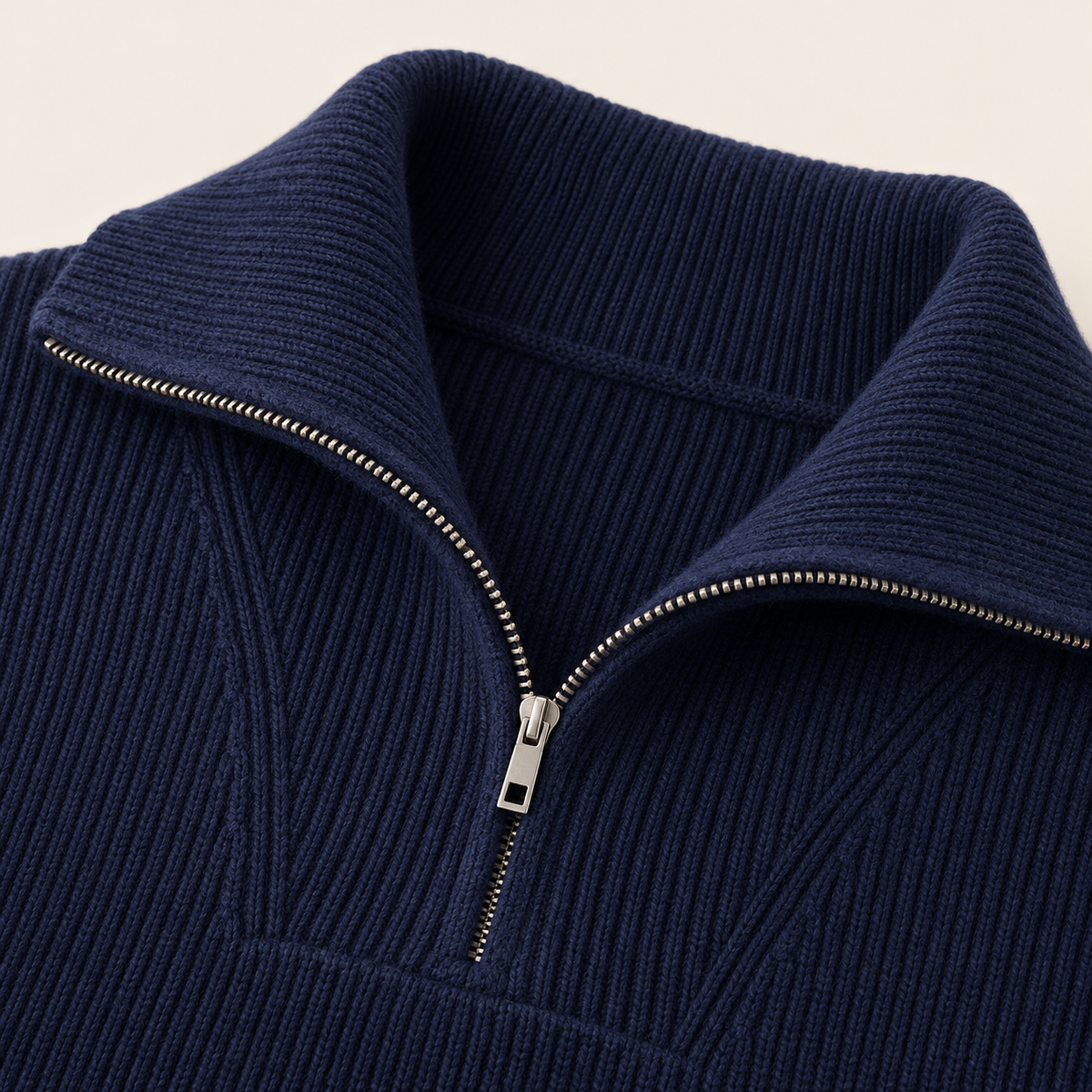 Maura Everyday Knit Jumper – Navy Blue – studio close-up