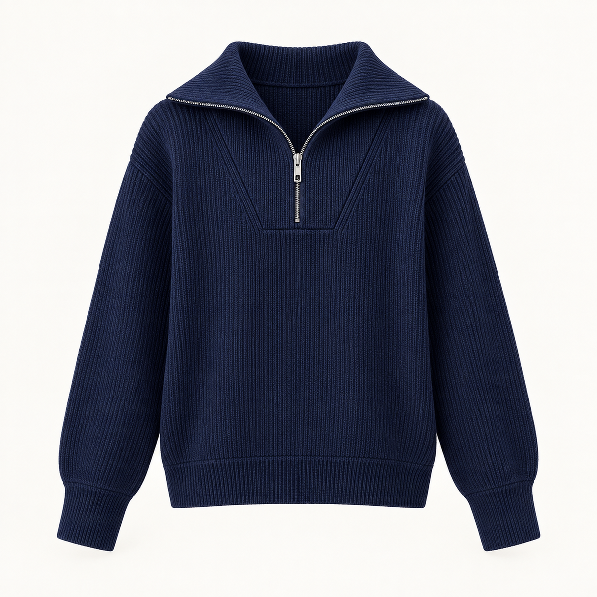 Maura Everyday Knit Jumper – Navy Blue – studio front