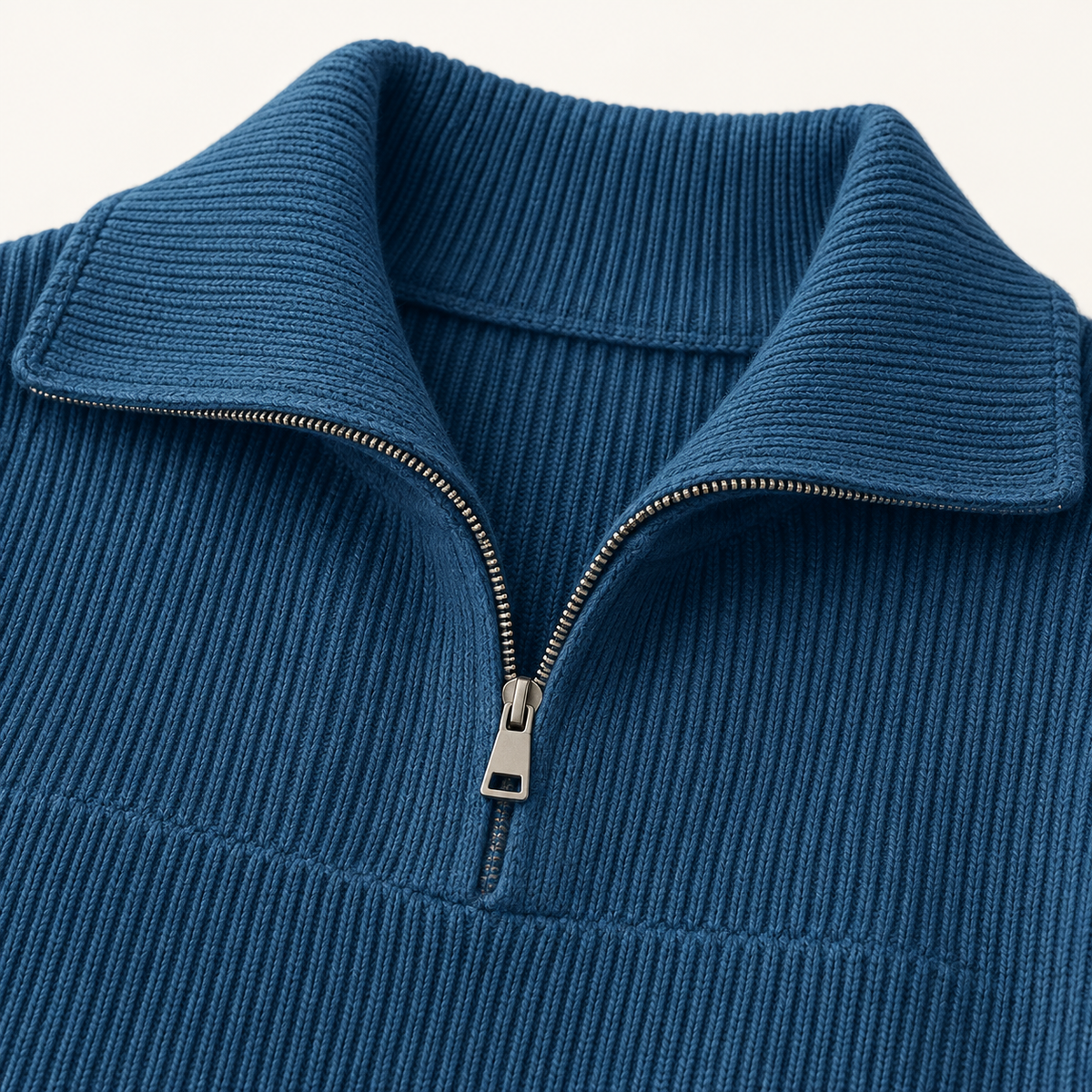 Maura Everyday Knit Jumper – Sea Blue – studio close-up