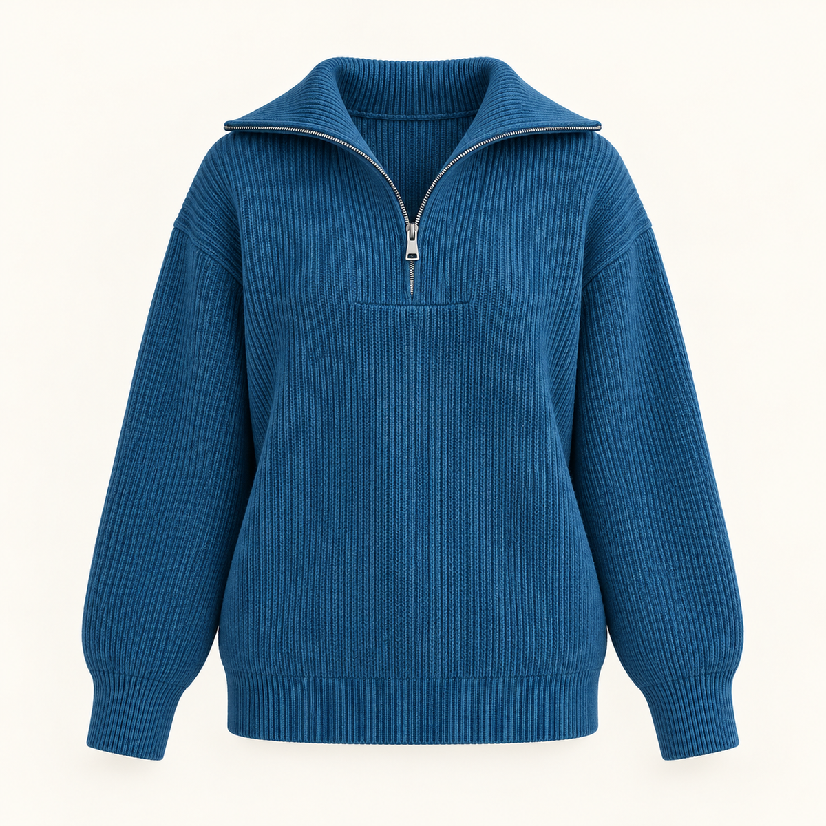 Maura Everyday Knit Jumper – Sea Blue – studio front