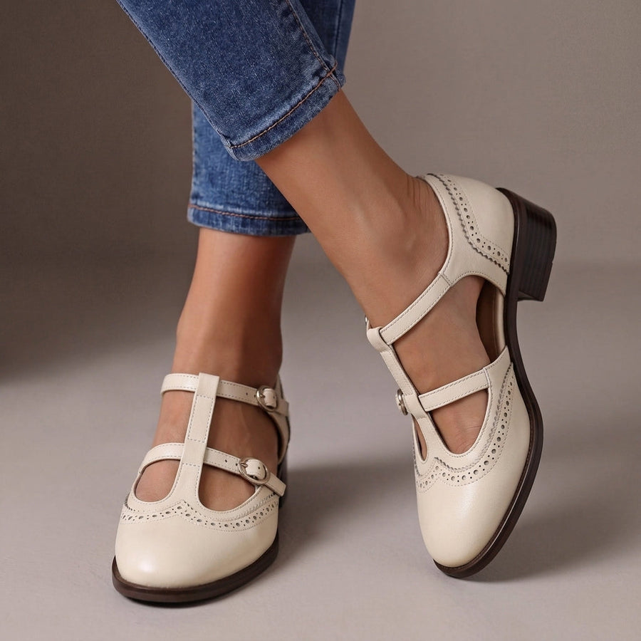 Aileen Leather Brogue Mary Janes