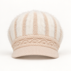 Neasa Soft Knit Beanie – Beige – studio front