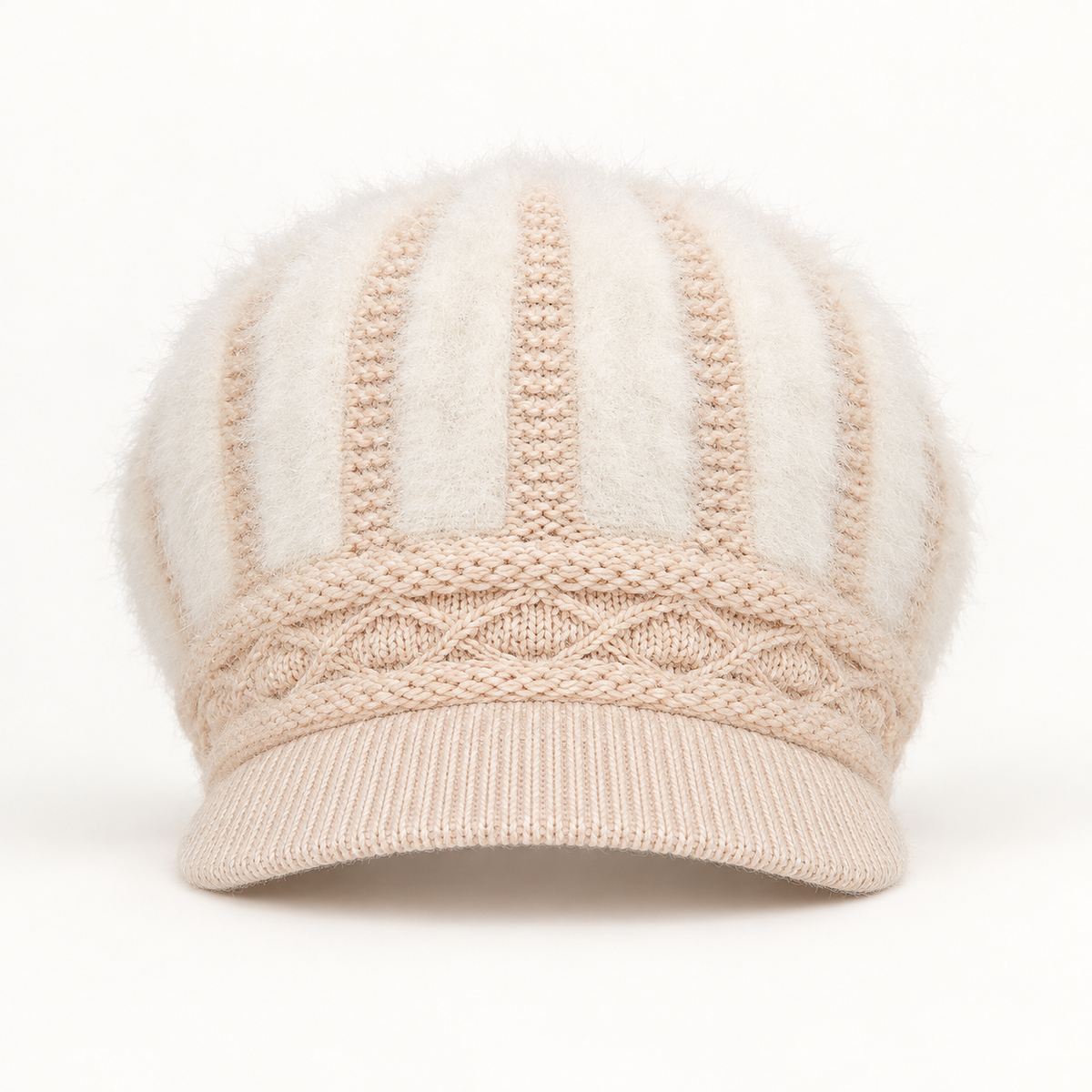 Neasa Soft Knit Beanie – Beige – studio front