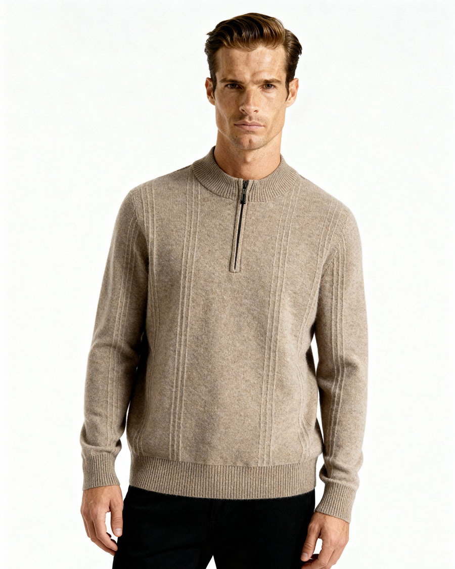 Manus Cashmere Ribbed Half-Zip