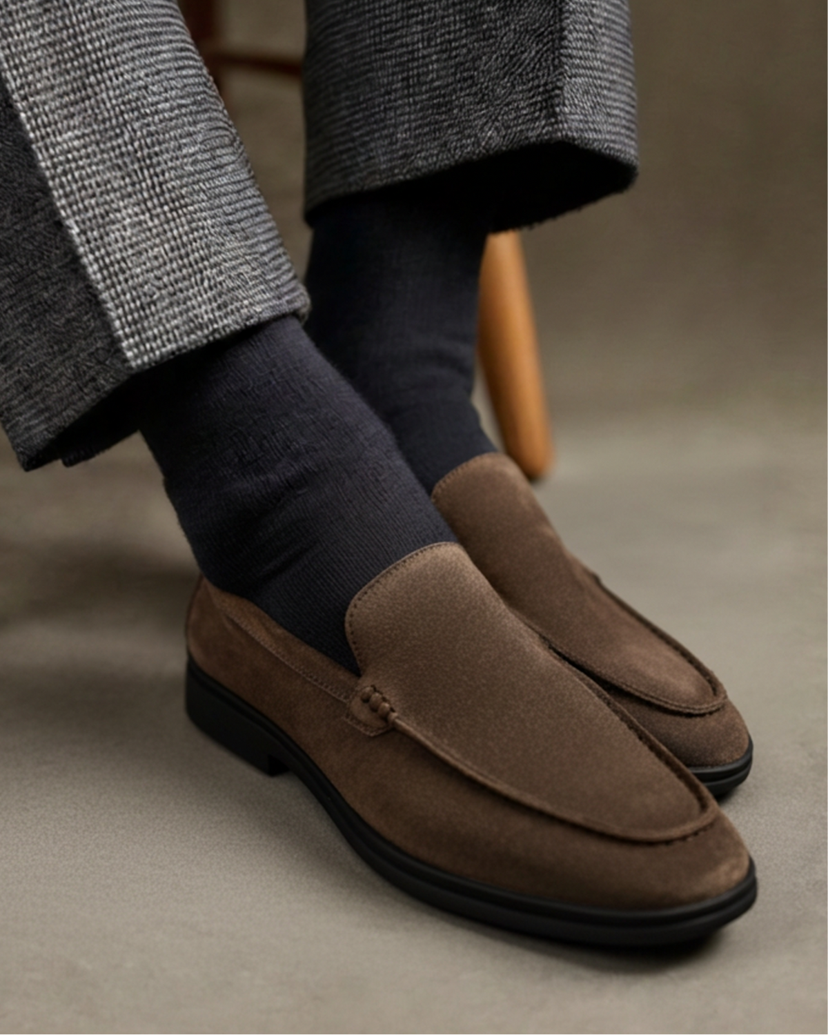 Aidan Suede Black-Sole Loafers