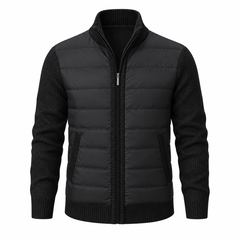 Róisín Lane | Cian Checked Stand-Collar Jacket | Black | front | Studio 1:1