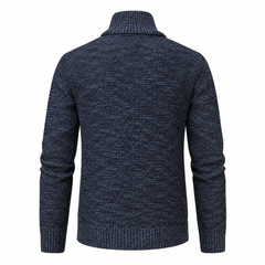 Róisín Lane | Cian Checked Stand-Collar Jacket | Navy | back | Studio 1:1