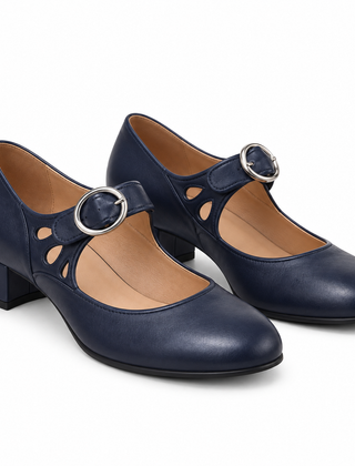 Róisín Lane | Béibhinn Retro Mary Jane Shoes | Navy | front | Studio 1:1