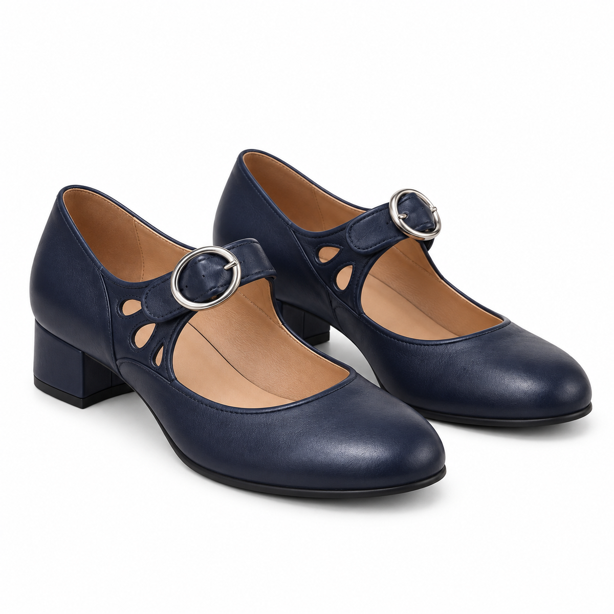Róisín Lane | Béibhinn Retro Mary Jane Shoes | Navy | front | Studio 1:1