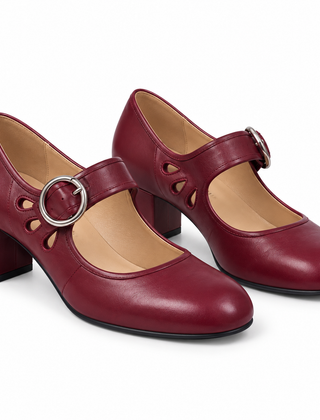 Róisín Lane | Béibhinn Retro Mary Jane Shoes | Red | front | Studio 1:1