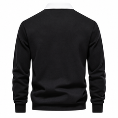 Róisín Lane | Ardal Polo-Collar Jumper | Black | back | Studio 1:1