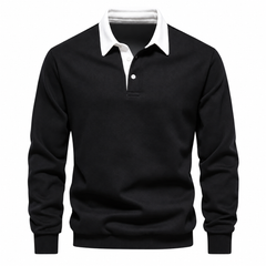 Róisín Lane | Ardal Polo-Collar Jumper | Black | front | Studio 1:1