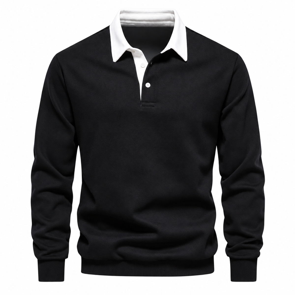 Róisín Lane | Ardal Polo-Collar Jumper | Black | front | Studio 1:1