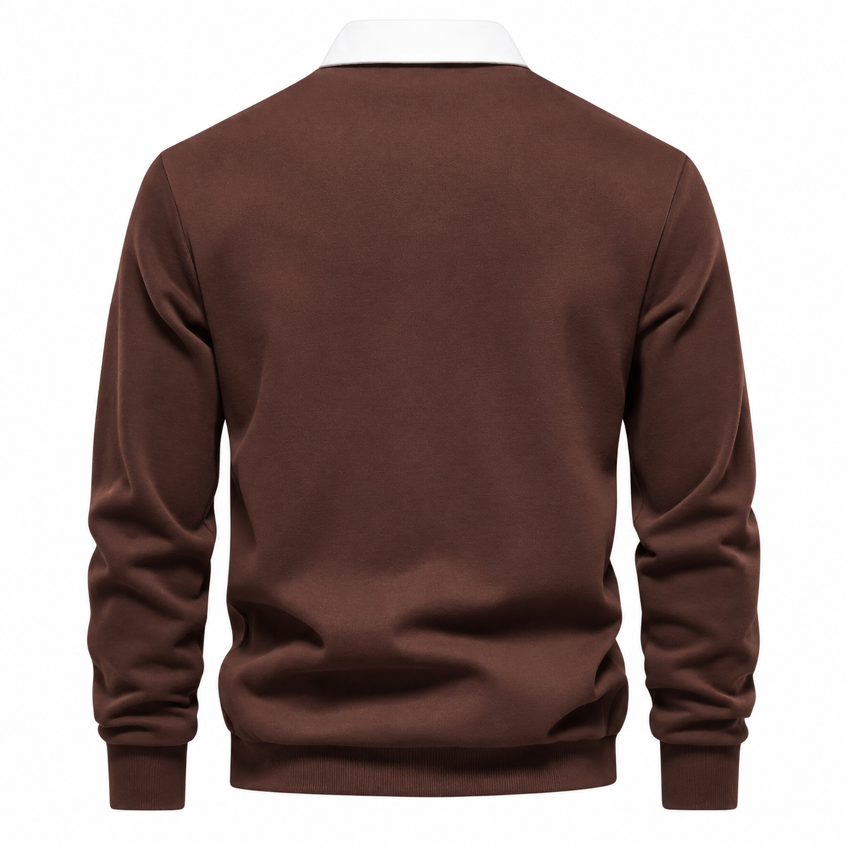 Róisín Lane | Ardal Polo-Collar Jumper | Brown | back | Studio 1:1