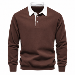Róisín Lane | Ardal Polo-Collar Jumper | Brown | front | Studio 1:1