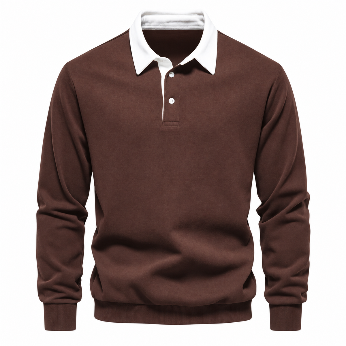 Róisín Lane | Ardal Polo-Collar Jumper | Brown | front | Studio 1:1