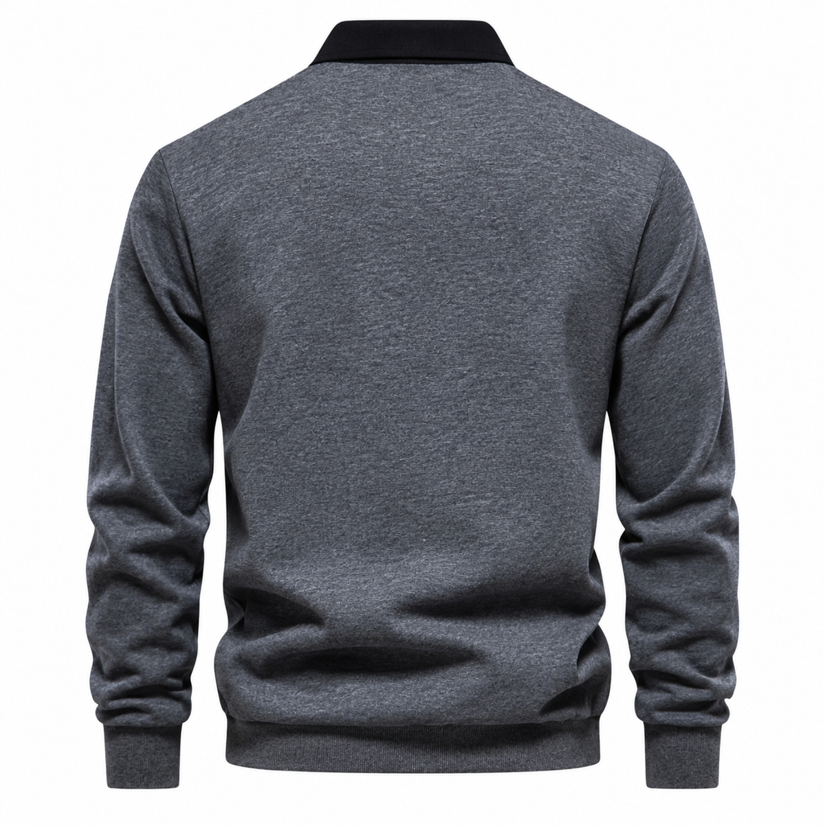 Róisín Lane | Ardal Polo-Collar Jumper | Gray | back | Studio 1:1
