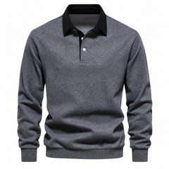 Róisín Lane | Ardal Polo-Collar Jumper | Gray | front | Studio 1:1