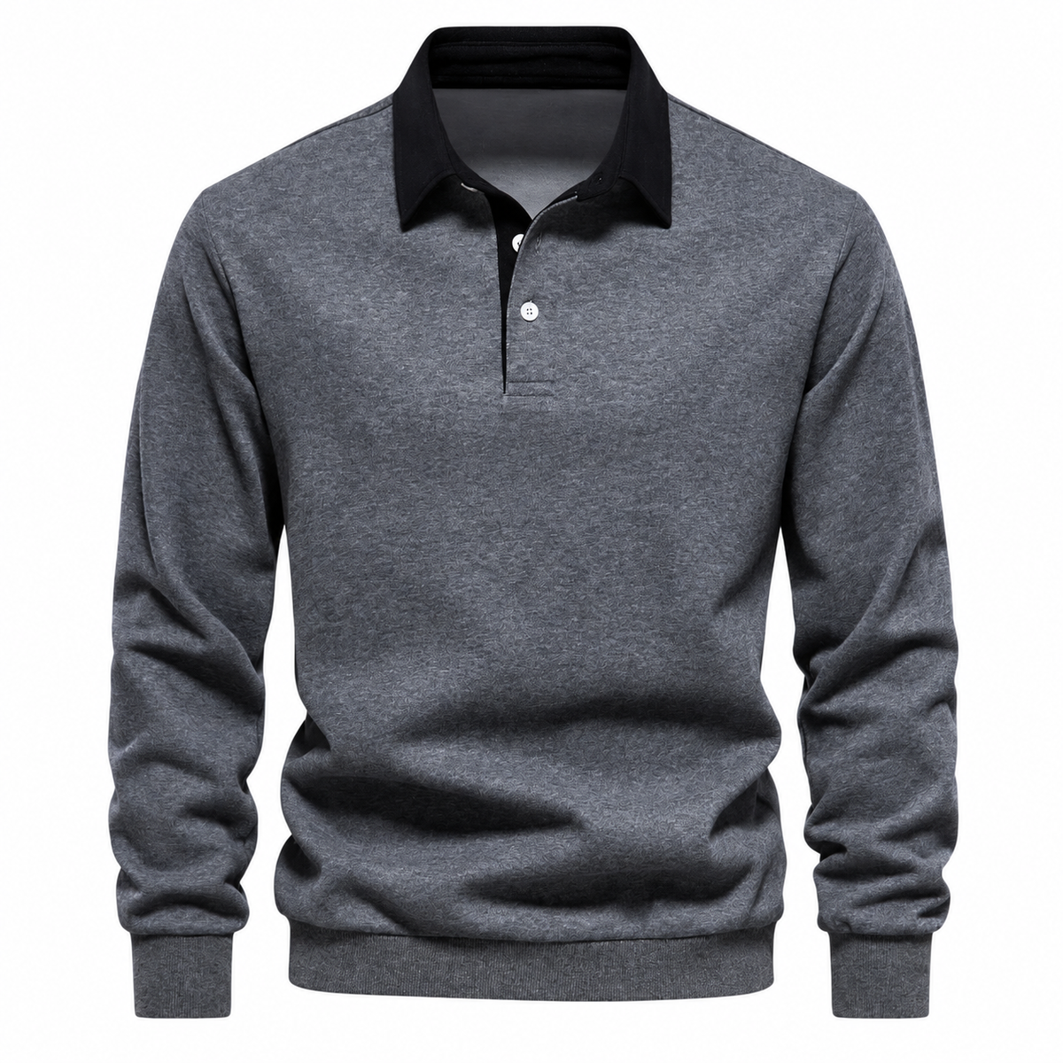 Róisín Lane | Ardal Polo-Collar Jumper | Gray | front | Studio 1:1