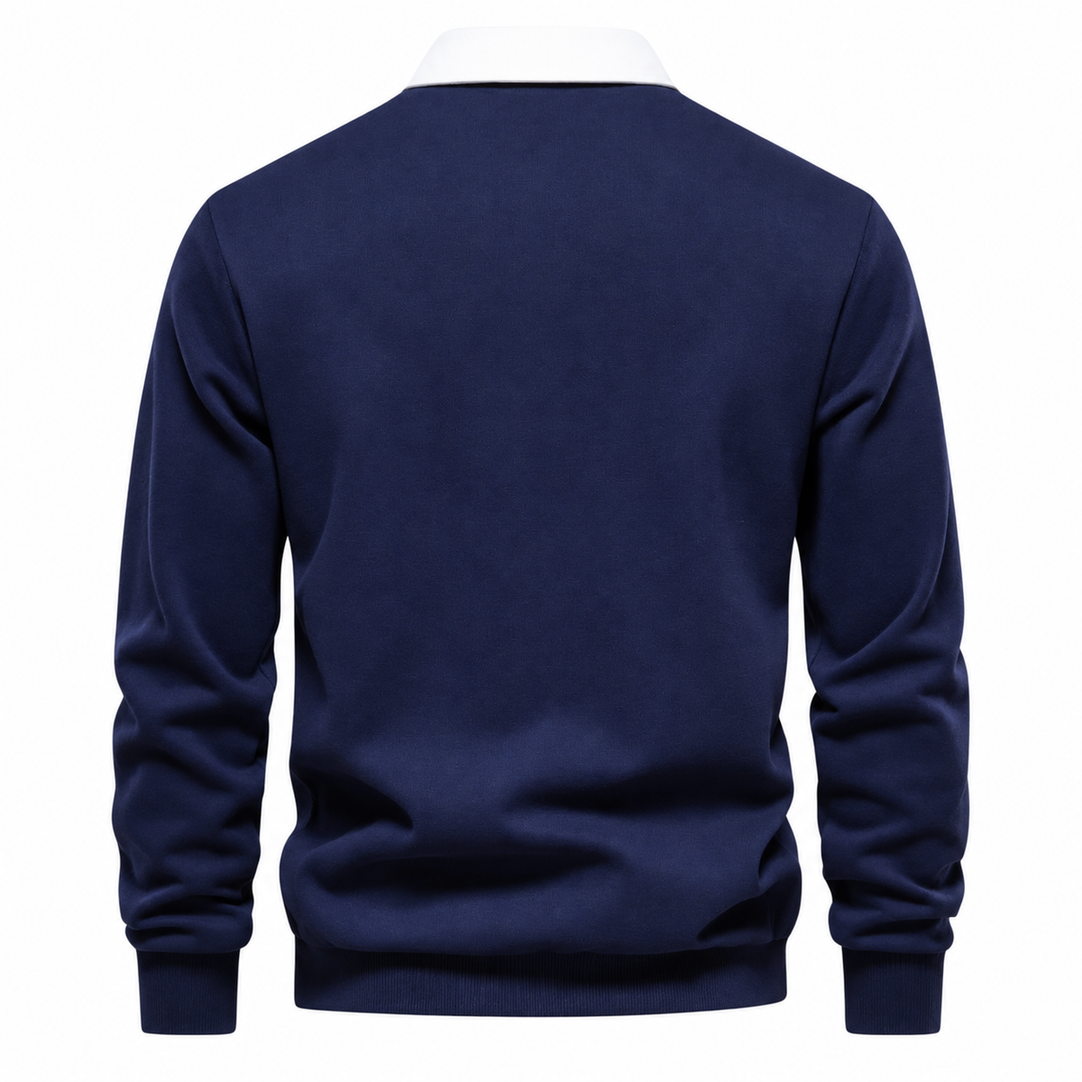 Róisín Lane | Ardal Polo-Collar Jumper | Navy | back | Studio 1:1
