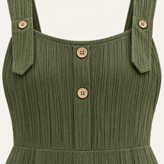 Sadhbh Pleated Jumpsuit – Army Green – studio detail