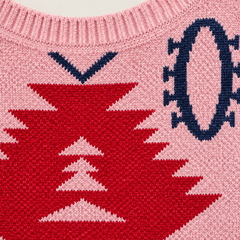 Sheila Contrast Chenille Jumper – Pink – studio close-up