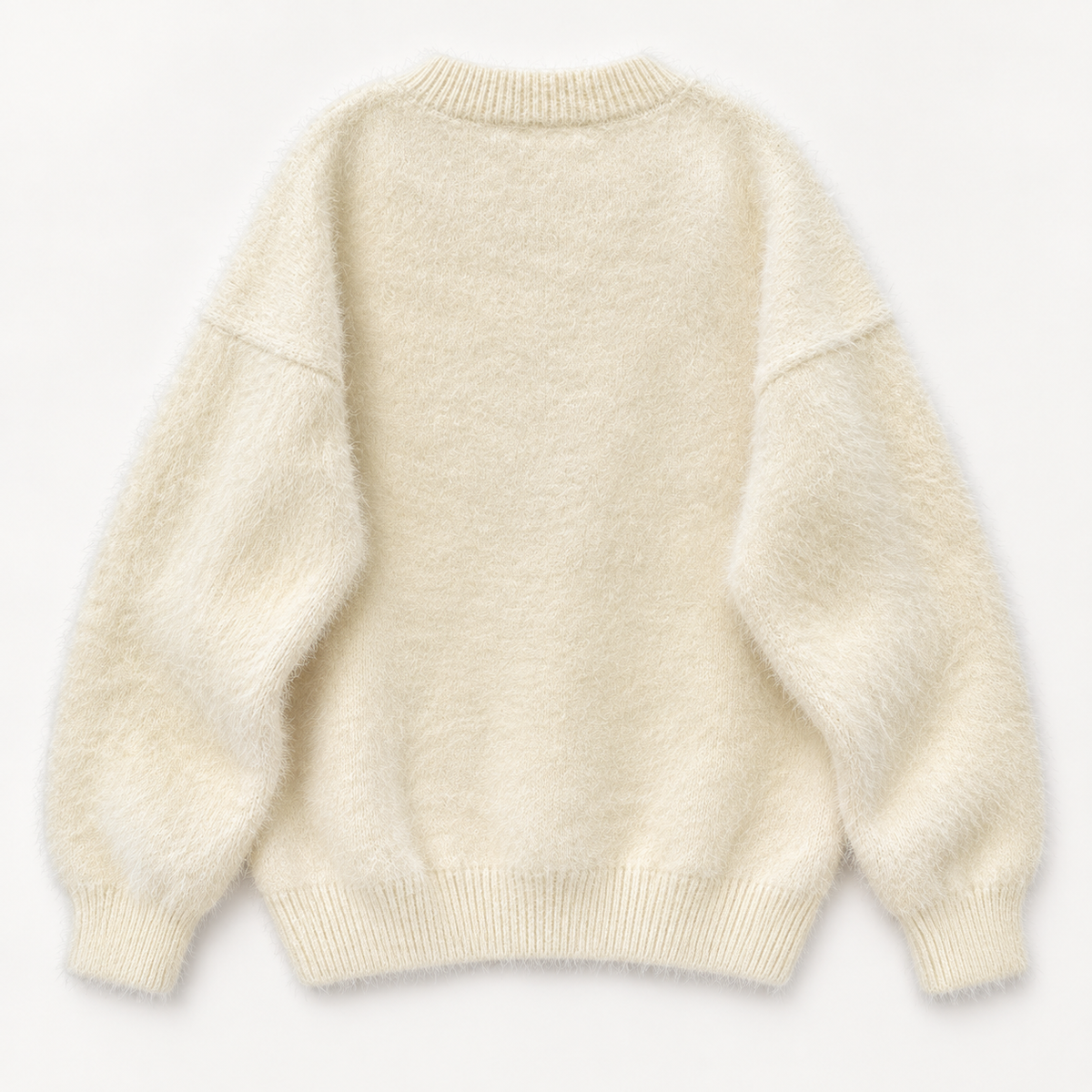 Tara Bear Jacquard Jumper – White Bear – studio back